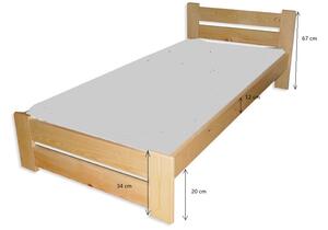 Via-nábytek Postel LENA masiv borovice Rozměry: 160 x 200, Povrchová úprava postele: Moření odstín dub