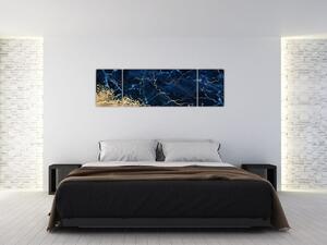 Obraz - Tmavě-modrý mramor (170x50 cm)