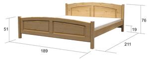 Via-nábytek Postel LUKAS masiv borovice Rozměry: 90 x 200, Povrchová úprava postele: Borovice (lakovaná)