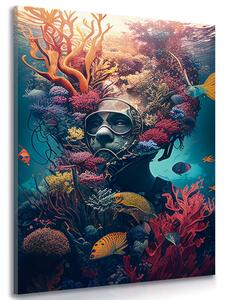 Obraz surrealistický potápěč Varianta: 40x60