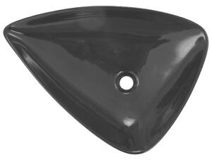 Keramické umyvadlo - trojúhelníkové - černé | 645x455x115 mm