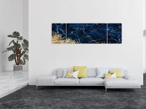 Obraz - Tmavě-modrý mramor (170x50 cm)