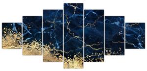 Obraz - Tmavě-modrý mramor (210x100 cm)