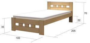 Via-nábytek Postel DORA masiv borovice Rozměry: 120 x 200, Povrchová úprava postele: Borovice (lakovaná)