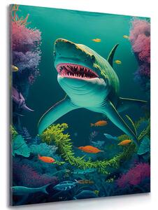 Obraz surrealistický žralok Varianta: 40x60