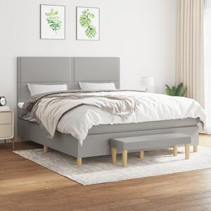 Box spring postel s matrací světle šedá 180 x 200 cm textil 3137093