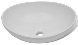 Luxusní keramické oválné umyvadlo - 40x33 cm | bílé