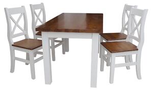 Via-nábytek Jídelní stůl S1 Rozměr: 80 x 80 cm, Povrchová úprava: Bílá/hnědá
