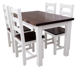 Via-nábytek Jídelní stůl S2 Rozměr: 80 x 80 cm, Povrchová úprava: Bílá/hnědá
