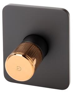 F-Design Ardesia, podomítková 1-výstupová vanová/sprchová baterie, černá matně-růžové zlato, FD1-ARD-7PA-25