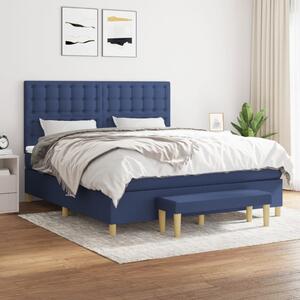 Box spring postel s matrací modrá 160x200 cm textil 3137491
