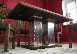 PLAIN SHEESHAM Jídelní stůl 160x90 cm - dřevěný podstavec, palisandr