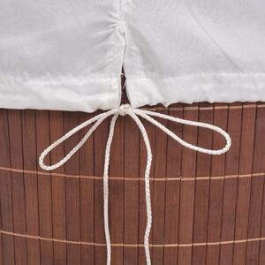 Bambusový koš na prádlo - oválný - hnědý