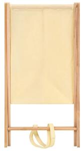 Koš na prádlo z cedrového dřeva a látky - béžový | 42x41x64 cm