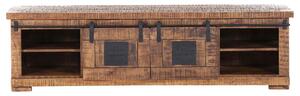 NÍZKÁ KOMODA, mangové dřevo, přírodní barvy, černá, 180/50/45 cm Landscape - Komody z masivu