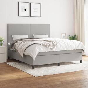 Box spring postel s matrací světle šedá 160 x 200 cm textil 3141625