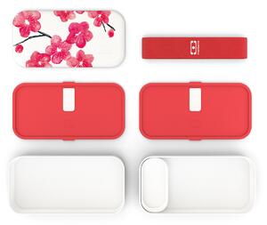 Obědový box Original Graphic Blossom MonBento (barva-bílá, růžová)