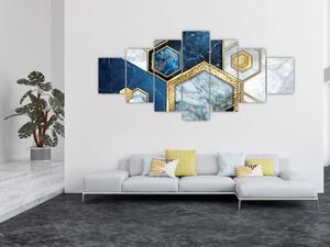 Obraz - Mramorové hexagony (210x100 cm)