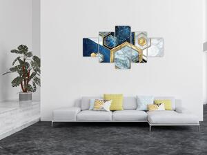 Obraz - Mramorové hexagony (125x70 cm)