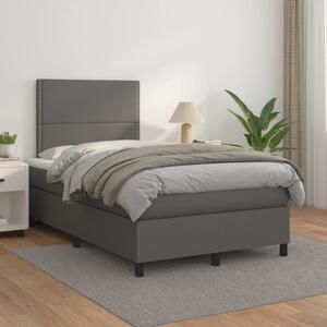 Box spring postel s matrací šedá 120x200 cm umělá kůže 3142777