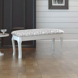Polstrovaná stolička k toaletnímu stolku 2místná bílá 110 cm