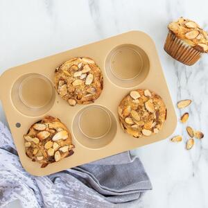 Muffiny plát s 6 formičkami Nordic Ware (Barva- zlatá, lisovaný hliník)