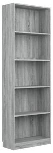 5patrová knihovna šedá sonoma 60x24x175 cm kompozitní dřevo