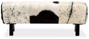 Lavička z pravé kozí kůže - černá | 120x30x45 cm