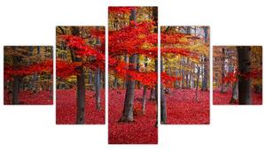Obraz - Červený les (125x70 cm)