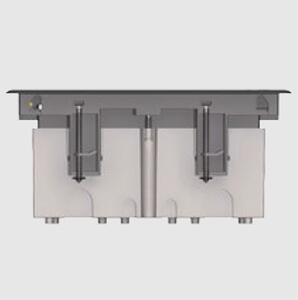 Simon Podlahová zásuvka 4x 250V/16A (zásuvka bílá) + 2x port RJ45 cat. 6, barva boxu grafitově-šedá, pro zvýšené podlahy