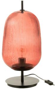 Červená skleněná stolní lampa J-line Palme