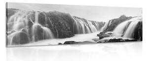 Obraz vznešené vodopády v černobílém provedení Varianta: 150x50