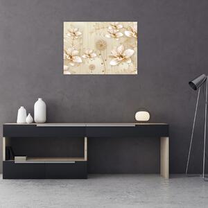 Obraz - Kompozice zlatých květin (70x50 cm)