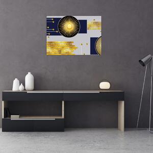Obraz - Zlaté kruhy (70x50 cm)