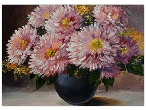 Obraz - Olejomalba, Květiny ve váze (70x50 cm)