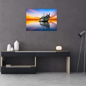 Obraz - Svítání nad vrakem lodi (70x50 cm)