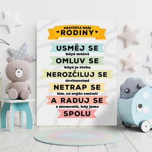 Sablio Dárková cedulka Pravidla naší rodiny: 30x40 cm