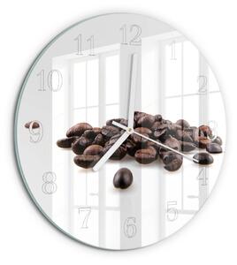 Skleněné hodiny na stěnu Kávová zrna zsob-fi30-00092391