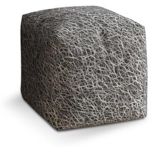 Sablio Taburet Cube Bílá vlákna - 40x40x40 cm