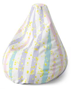 Sablio Sedací vak Pear Pruhy a tečky štětcem - 70 x 95 x 15 cm