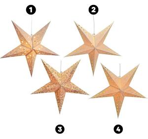 Závěsné svítící hvězdy krémové 4 druhy Barva: 2