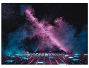Obraz - Růžovo-modrý kouř (70x50 cm)