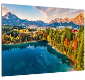 Skleněný obraz - Jezero Urisee, Rakousko (70x50 cm)