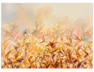 Obraz - Listy v barvách podzimu, olejomalba (70x50 cm)