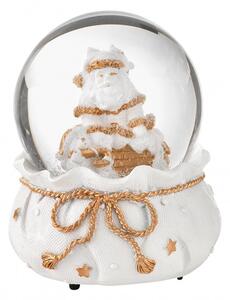 Vánoční hrací sněžítko Santa Claus BRANDANI (barva - bílá, zlatá)