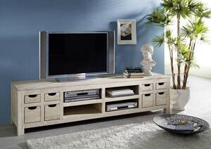 WHITE WOOD TV stolek 200x50 cm, akácie
