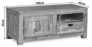 GREY WOOD TV stolek 110x45 cm, masivní indický palisandr