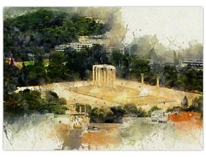 Obraz - Chrám Dia, Athény, Řecko (70x50 cm)