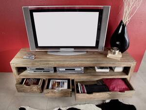 GREY WOOD TV stolek 190x60 cm, masivní indický palisandr