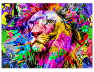 Obraz - 3D obraz lva (70x50 cm)